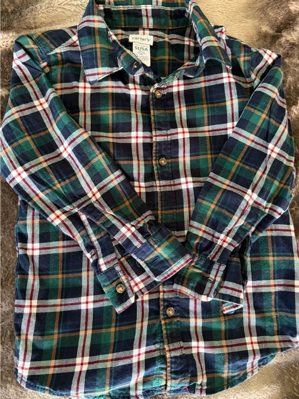 Kids Green Sherpa-Lined Puffer Vest with Button up shirt